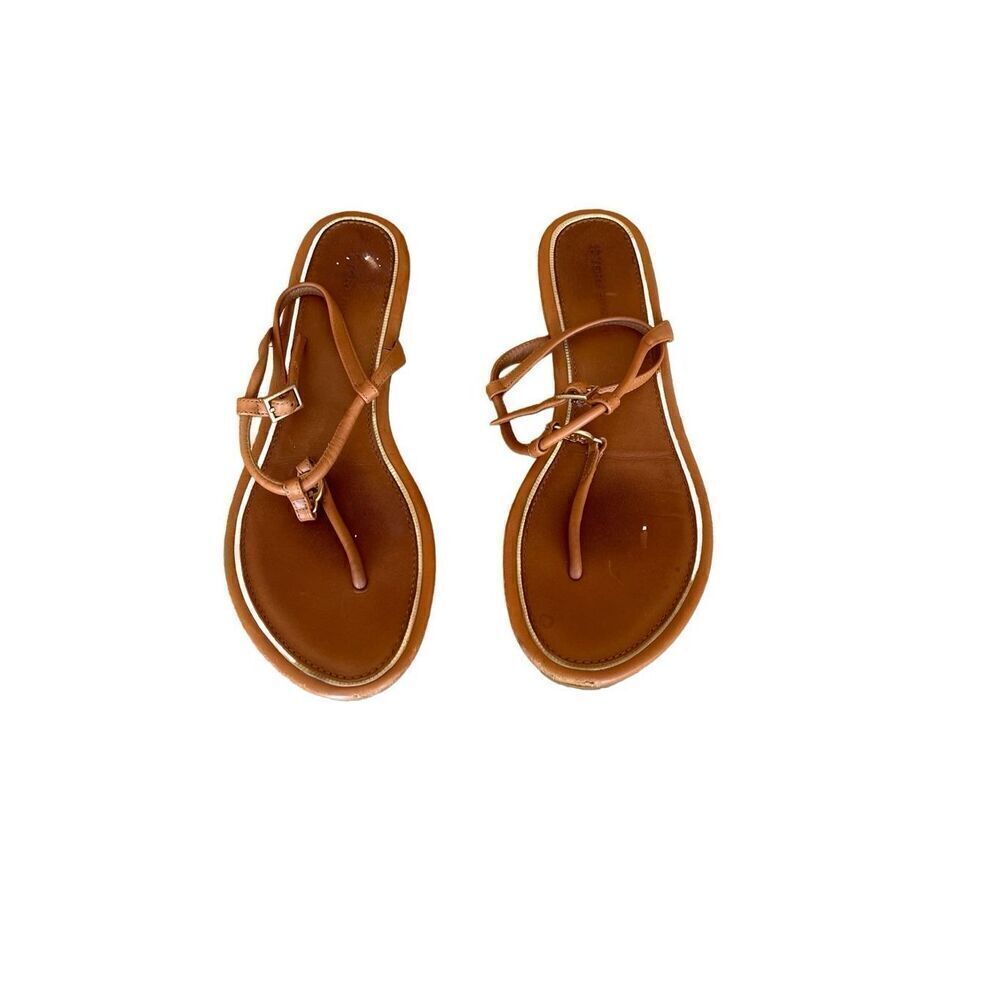 Tory Burch Womens Toasted Bark Leather Capri Strap Sandals Size 7